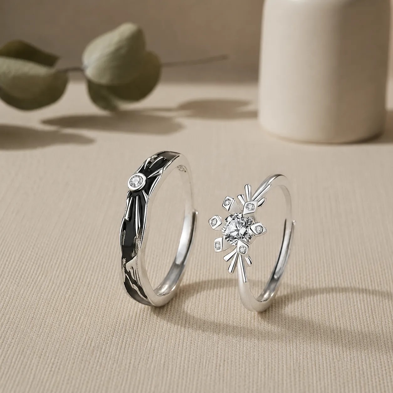 🌗 Anillos de Pareja "Eclipse Eterno" 3