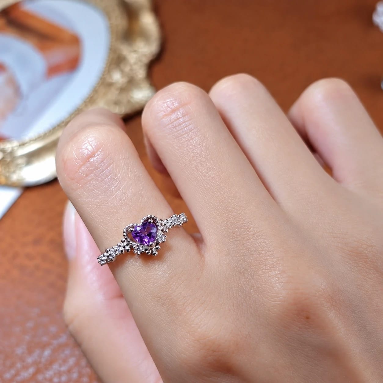 Anillo Corazón de Amatista 💜 3