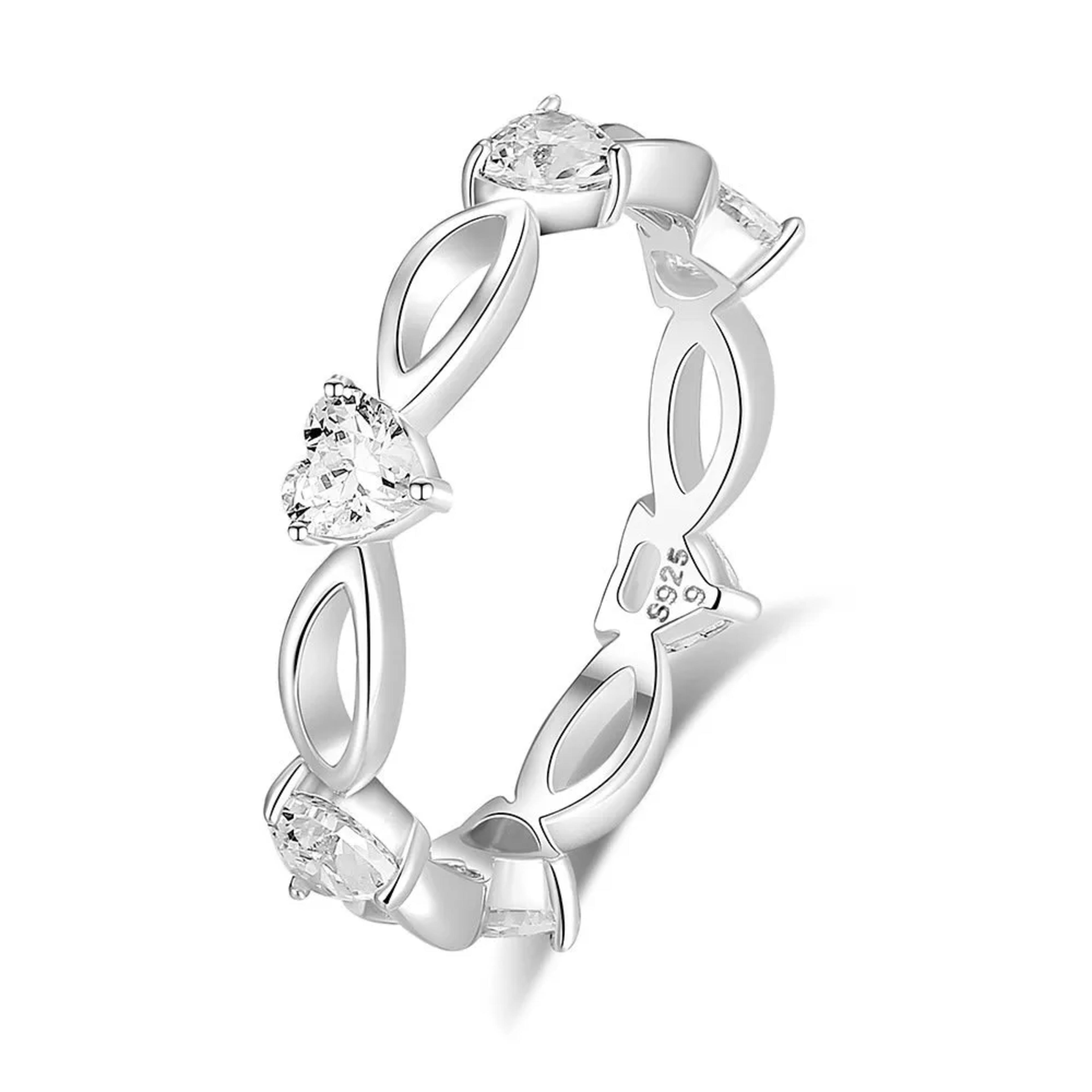 Susurros del Corazón Anillo de plata de ley s925 para mujer, lujo ligero 1