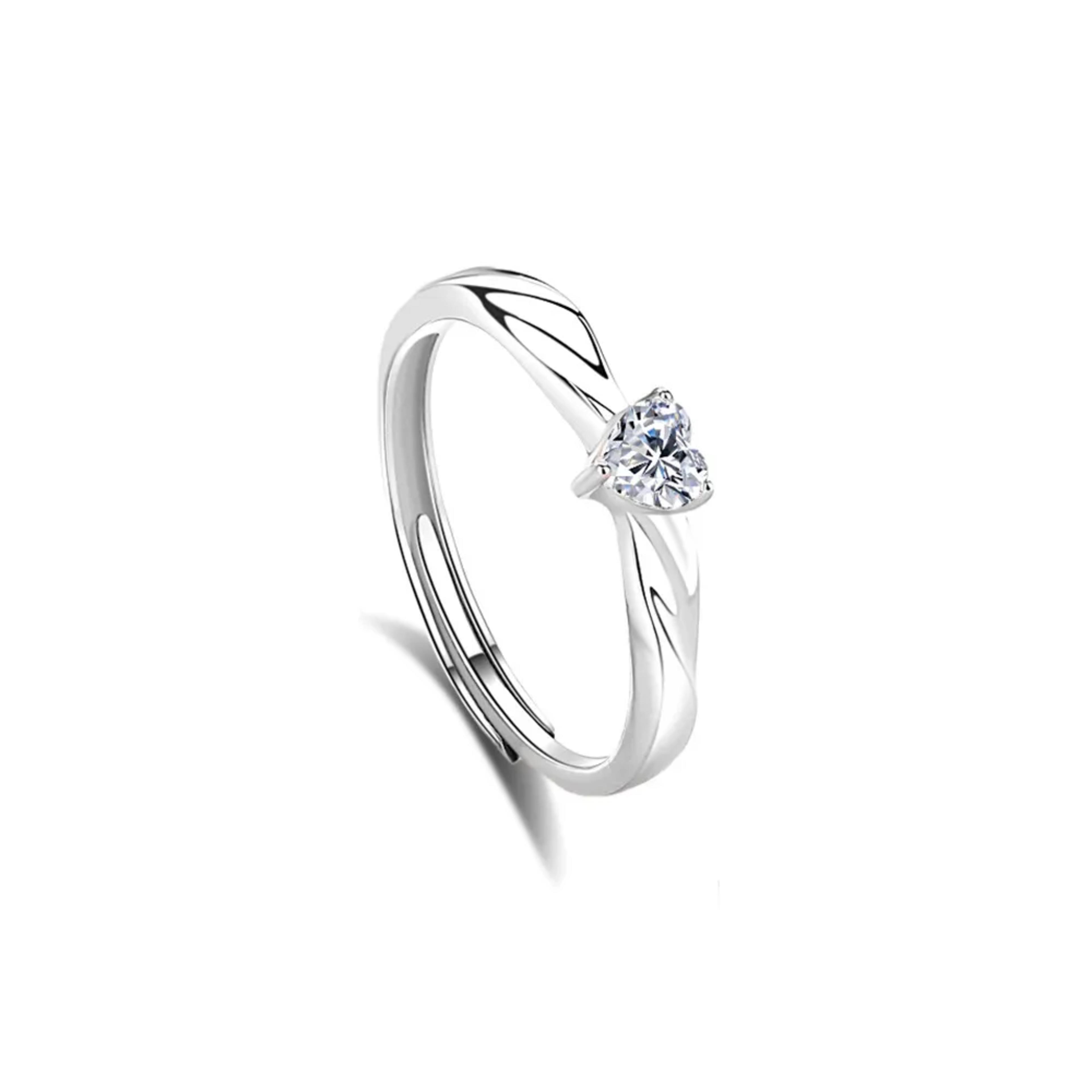 Latido del corazón, anillo de plata de ley S925, anillo liso de lujo ligero de gama alta 6