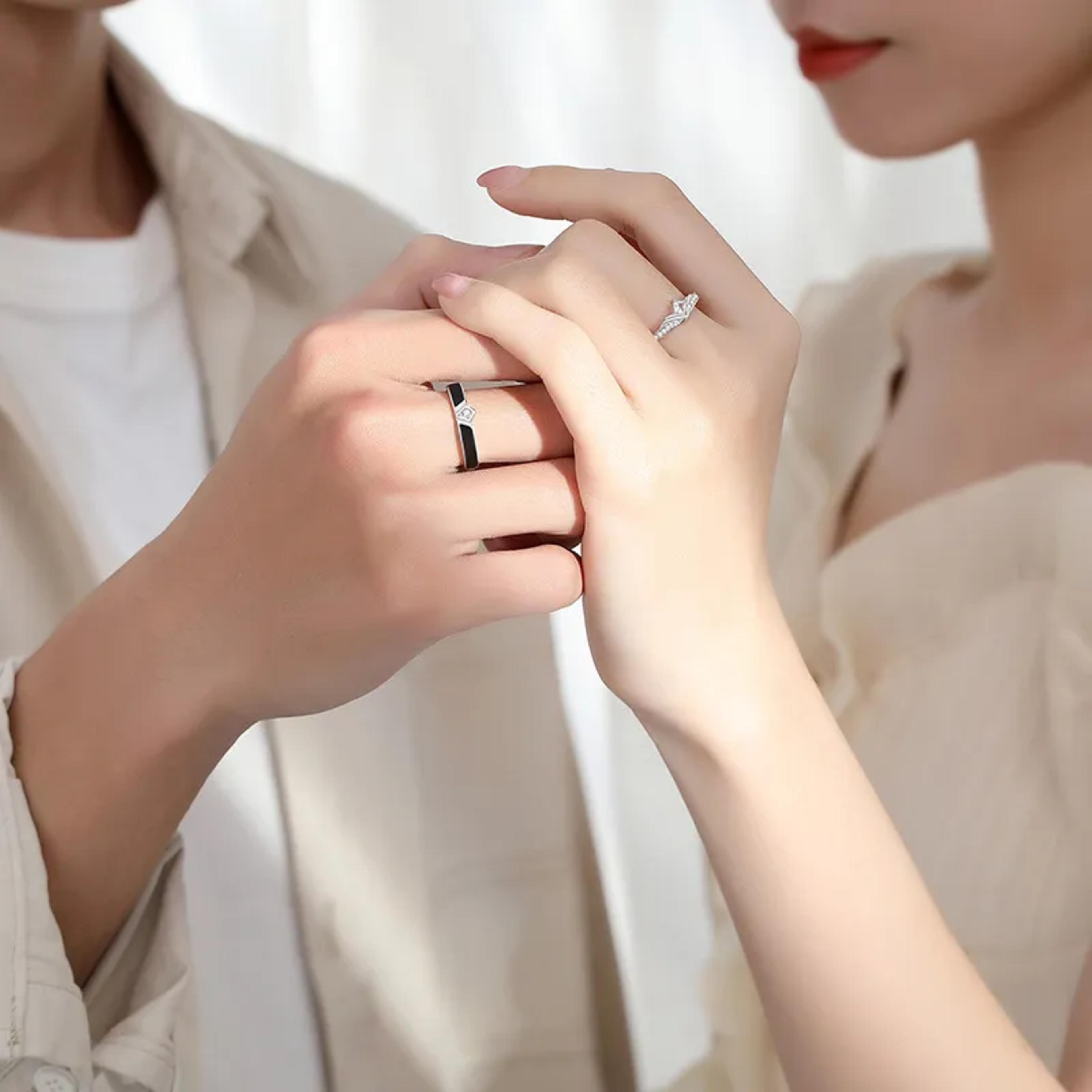 El amor de la realeza  anillos de pareja inspirados en coronas reales, en plata 925 2