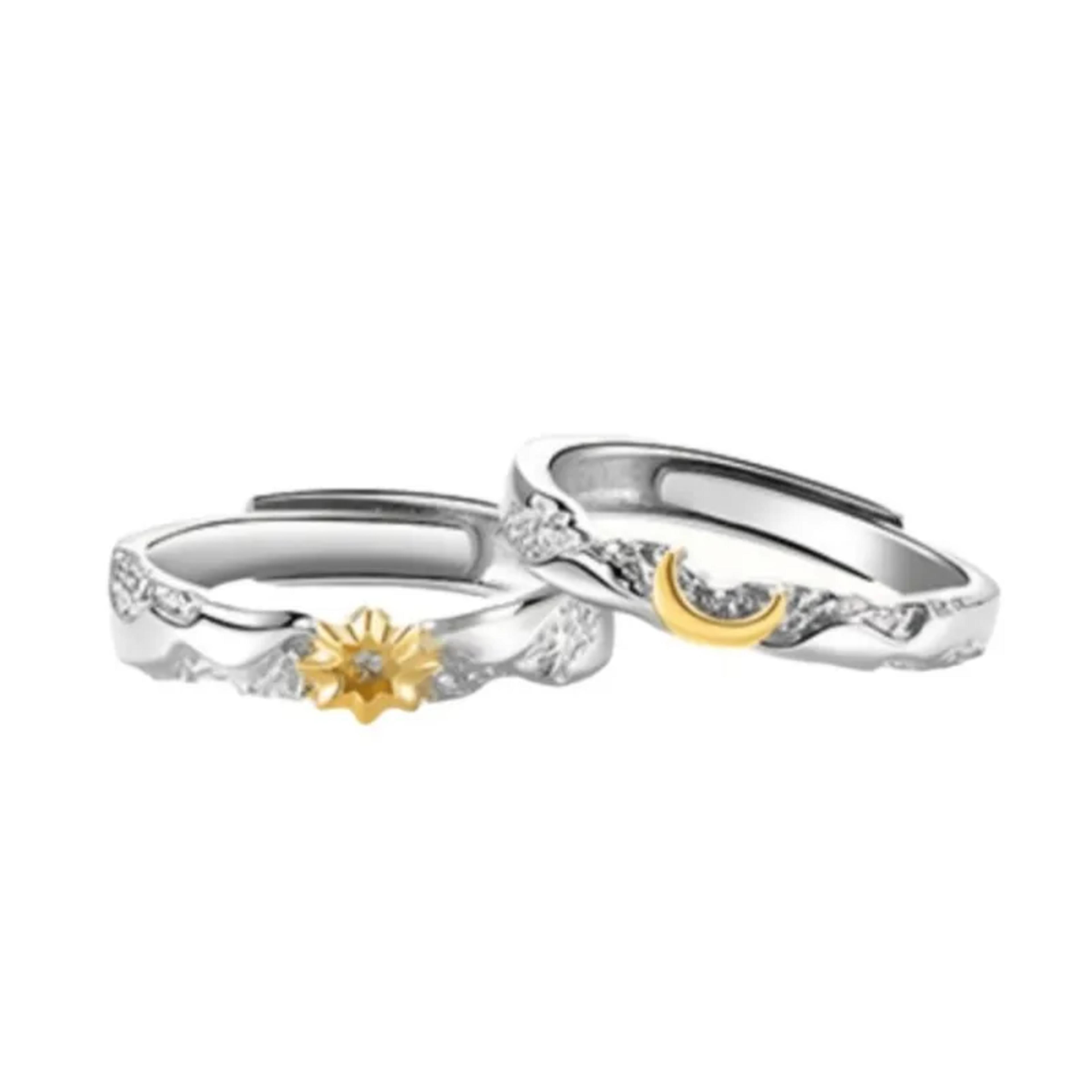 Anillos de Pareja con Sol y Luna en Plata 925 – Diseño Exclusivo 3
