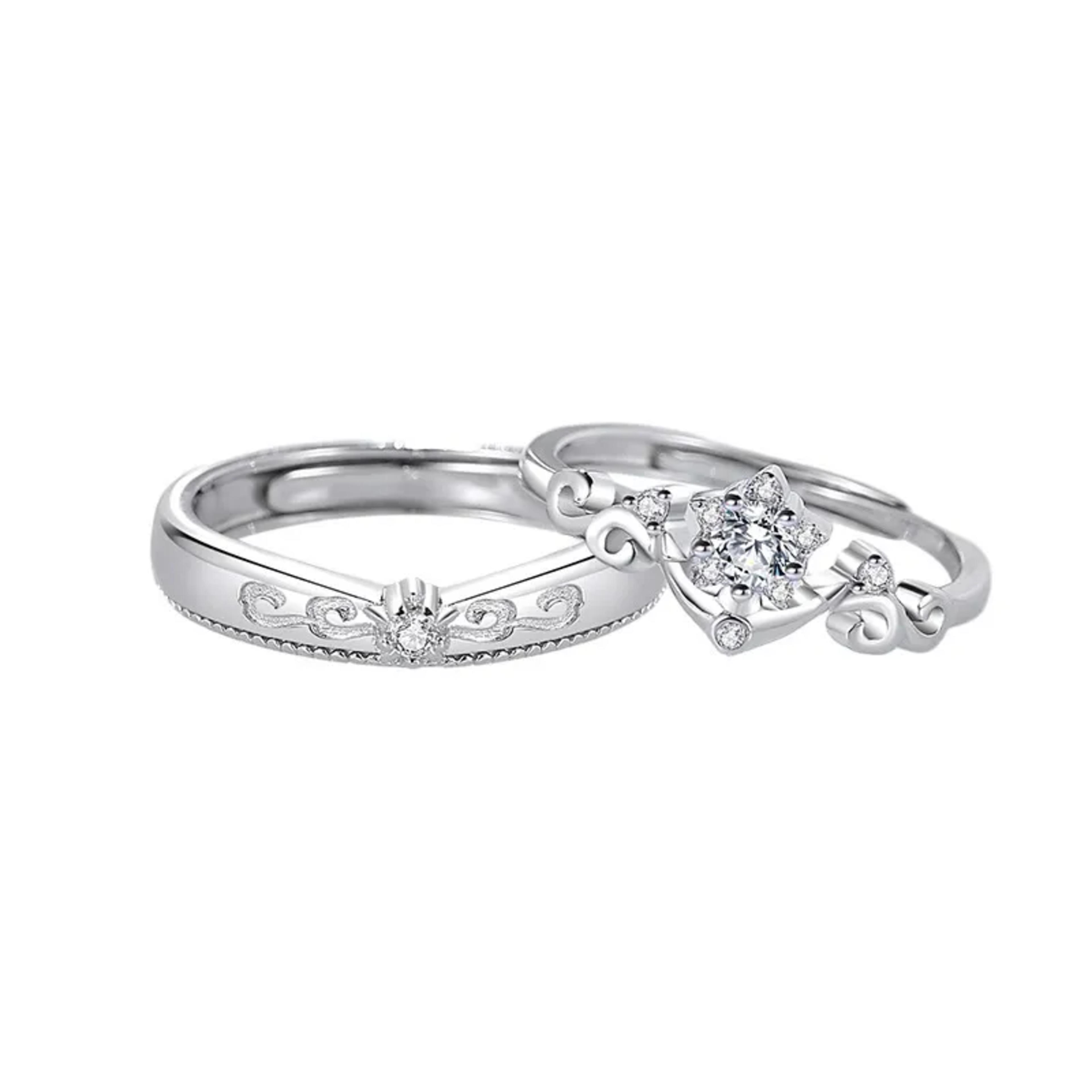 Coronas de Amor: Anillos de Pareja en Plata Esterlina 925 para Novios 2