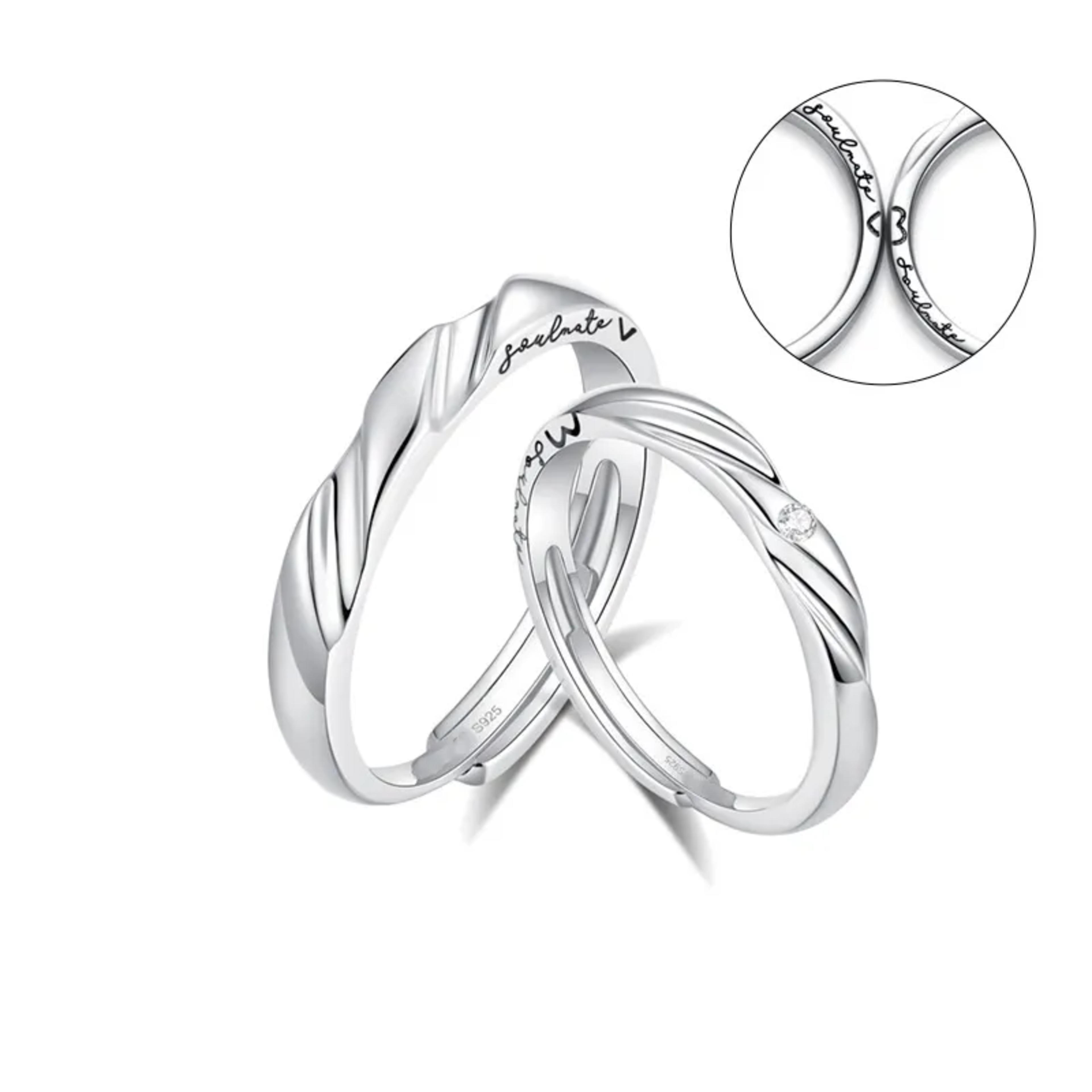 Mensajes de Amor: Anillos de Pareja con Corazón Oculto en Plata S925