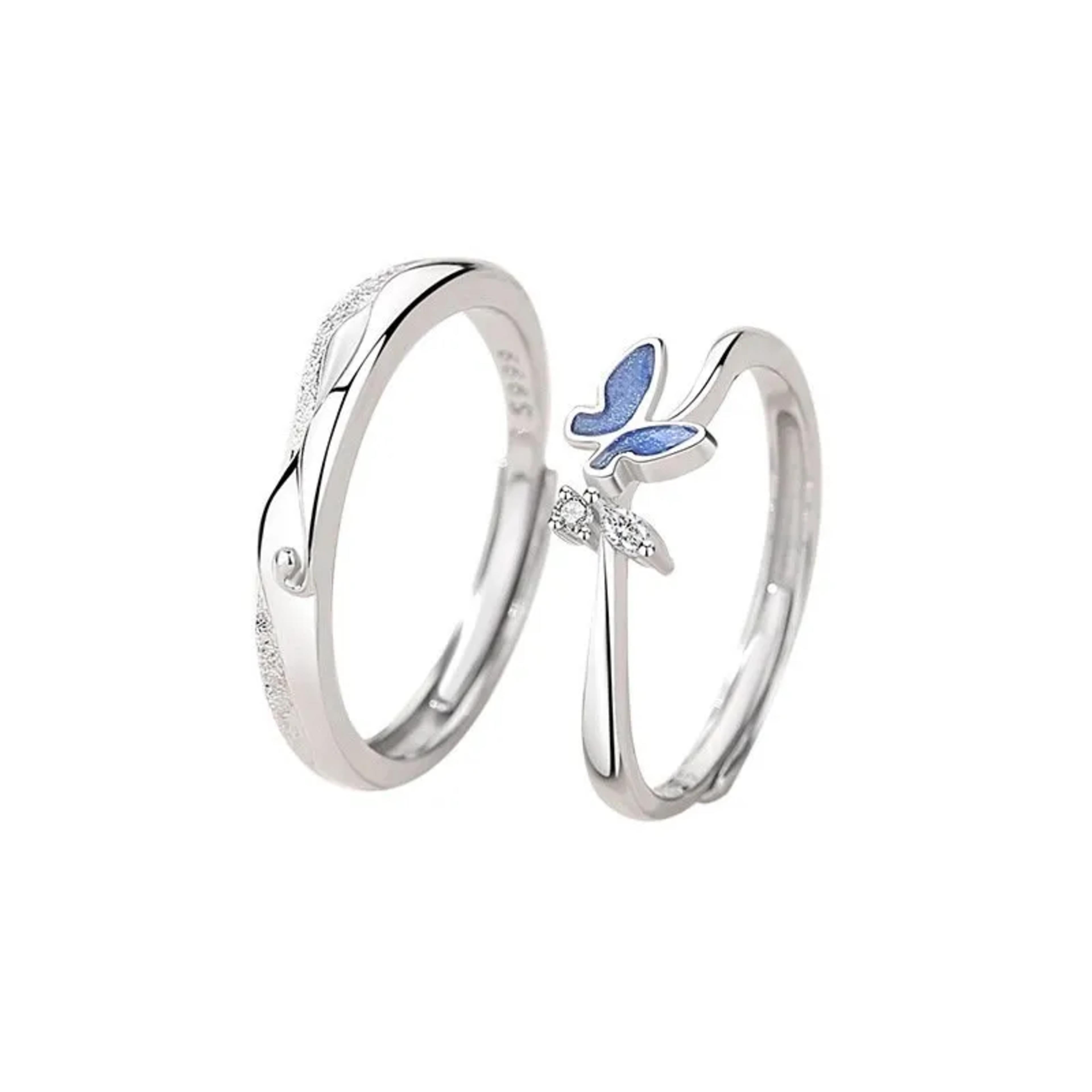 METAMORFOSIS DE AMOR: PARA PAREJAS ANILLO DE PLATA 999 PARA HOMBRES Y MUJERES 2