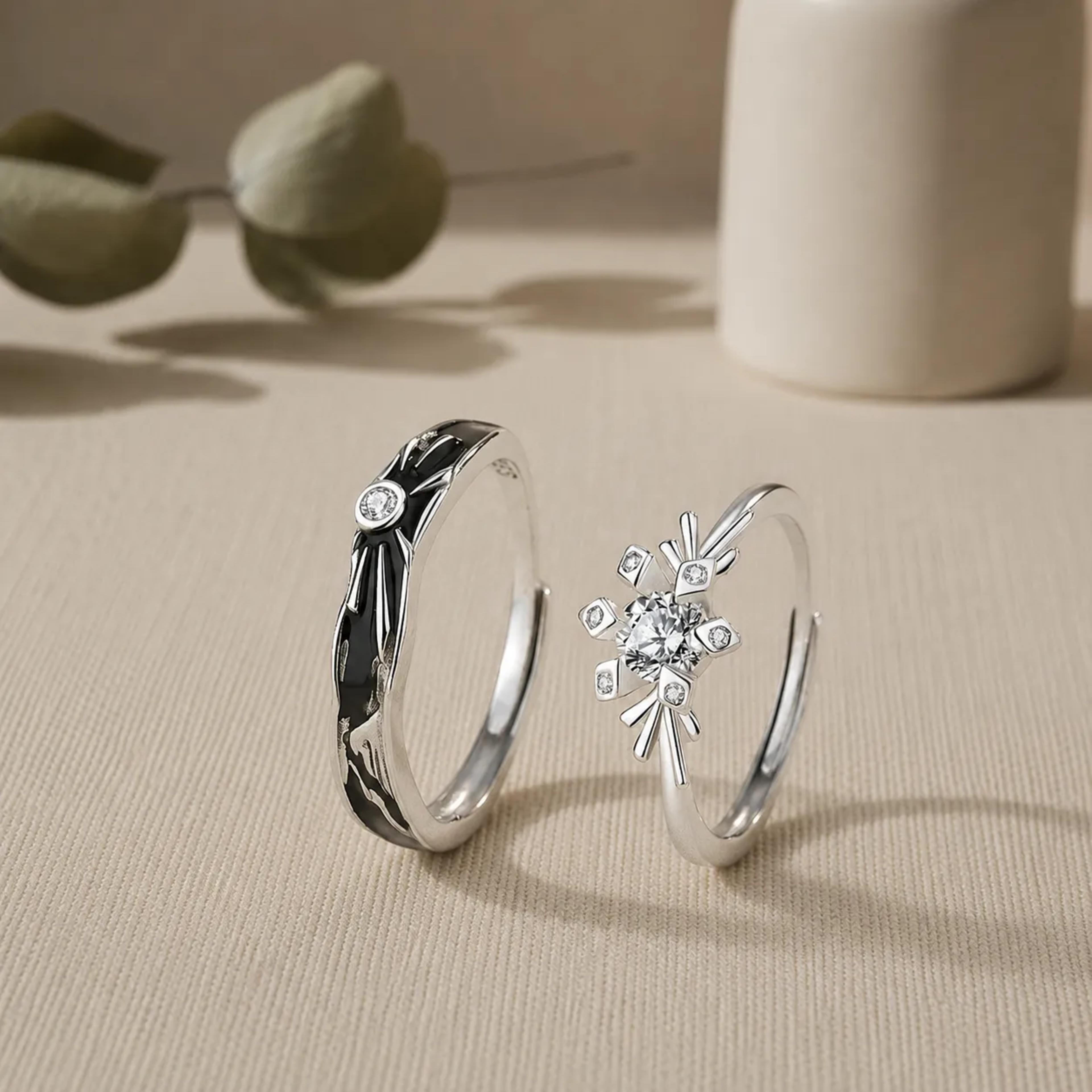🌗 Anillos de Pareja "Eclipse Eterno" 3