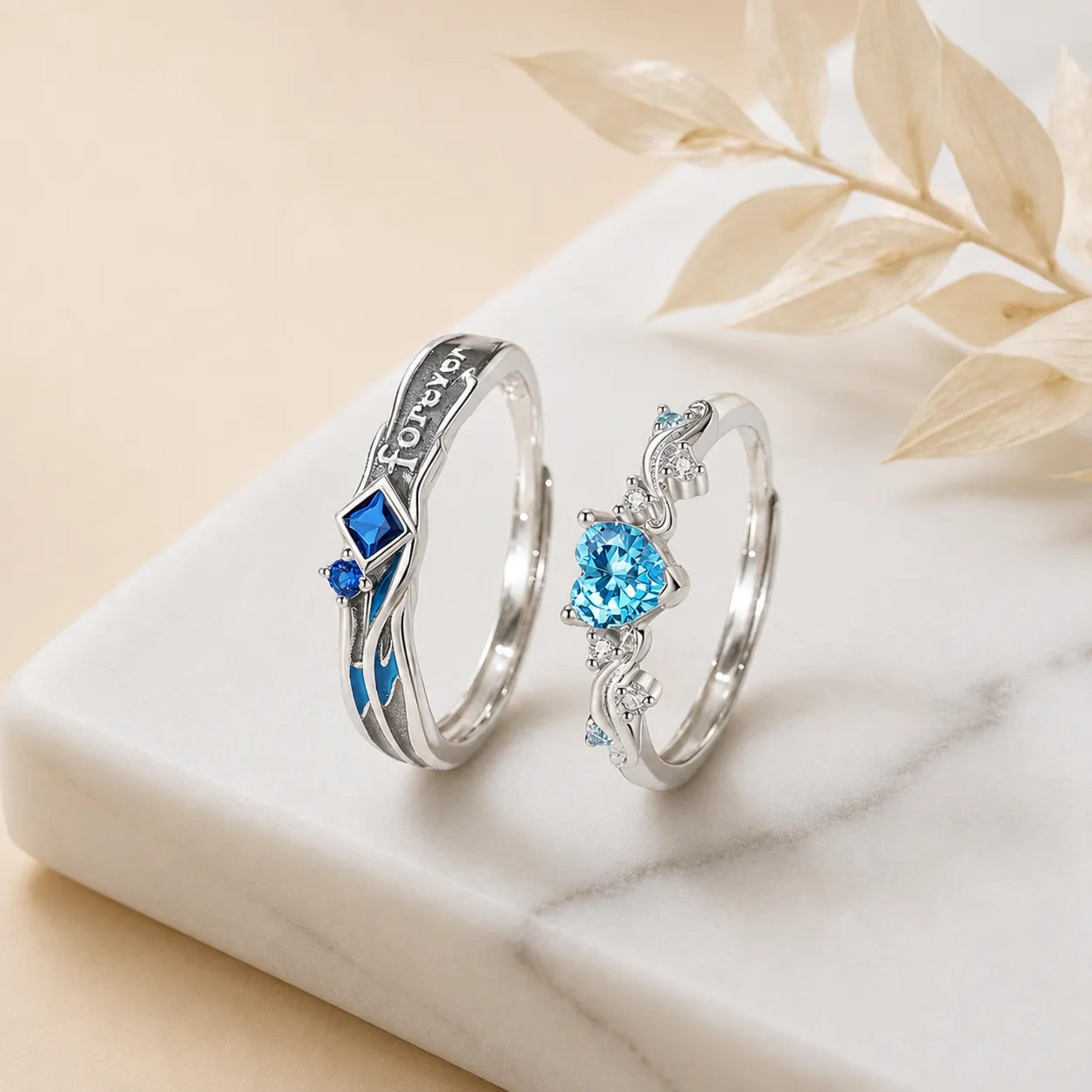 Anillos de Pareja Forever Blue 4