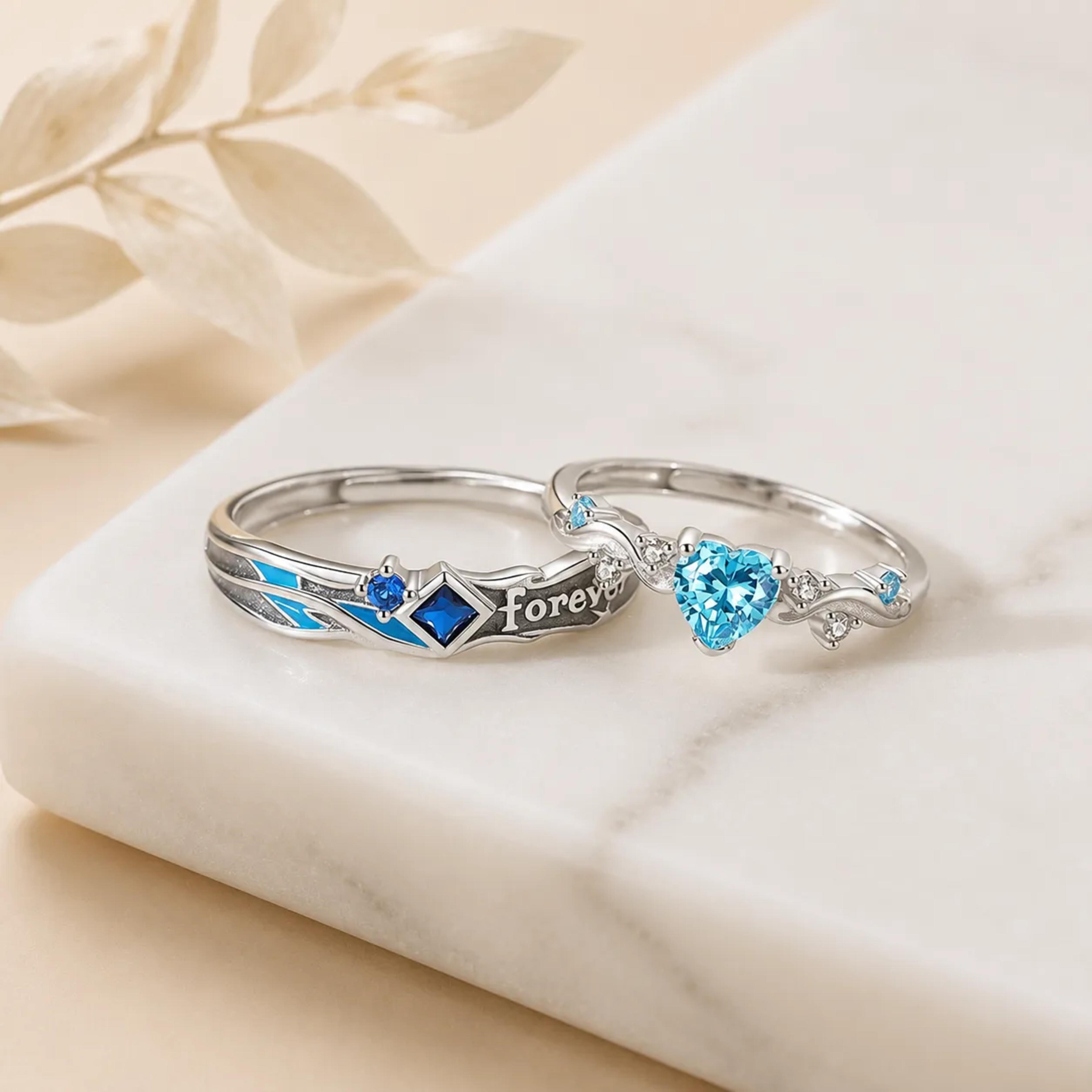 Anillos de Pareja Forever Blue 2