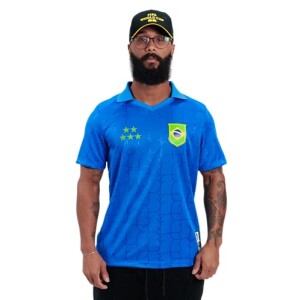 Macaquinho Azul Transpassado com Botão