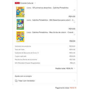 Cupom Shopee Loja Ciranda Cultural!!!