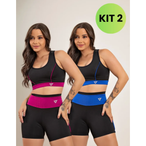 2 Conjunto Fitness Feminino Top