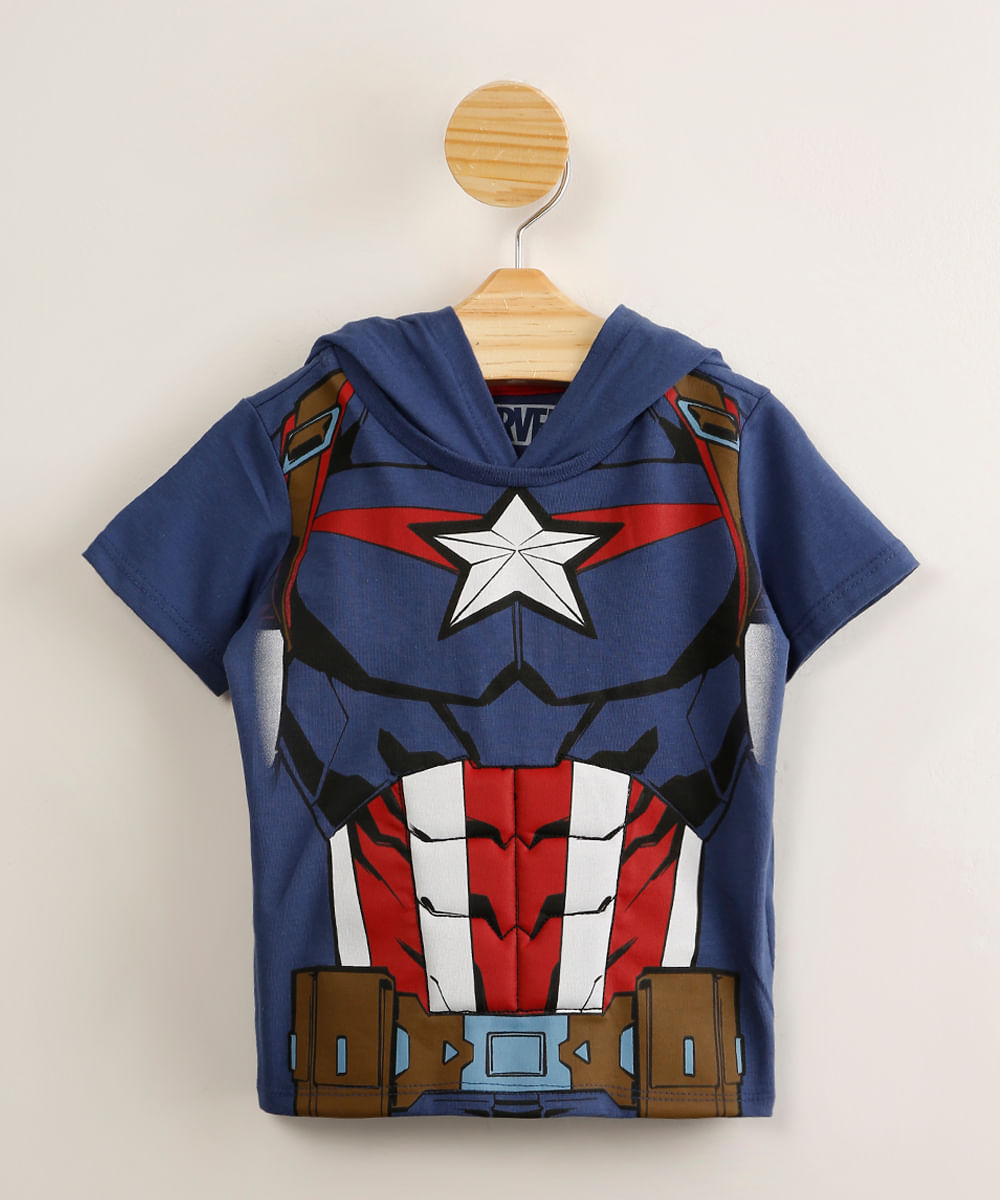 camiseta infantil de algodão capitão
