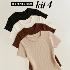 Kit 4 Blusas Feminina Ribana