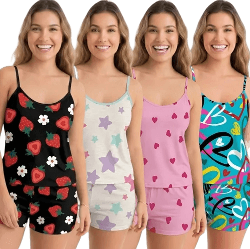 Kit 4 Conjuntos Pijamas Baby