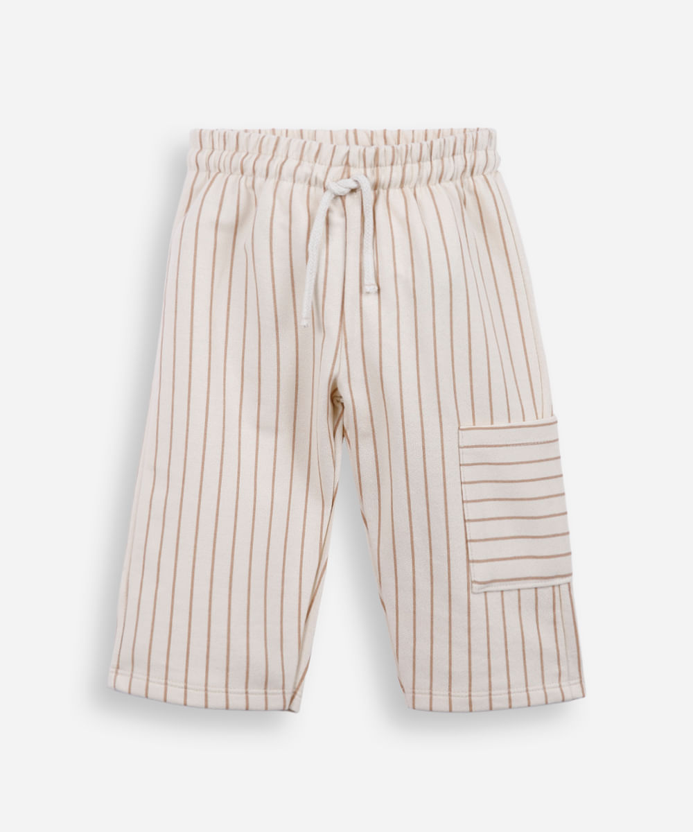 calça infantil de algodão listrada