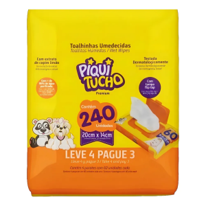 Lenço Umedecido Piquitucho 240 unidades