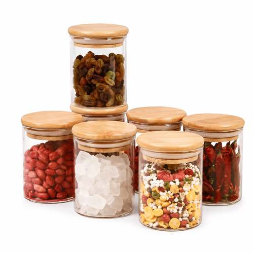 Kit 6 Pote Vidro Porta