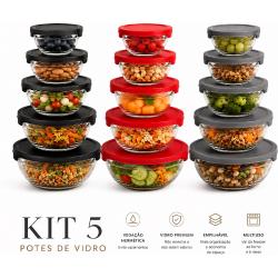 Conjunto Tigela Vidro Bowl Marmita