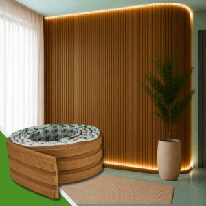 Painel Ripado Laminado Autocolante Cor