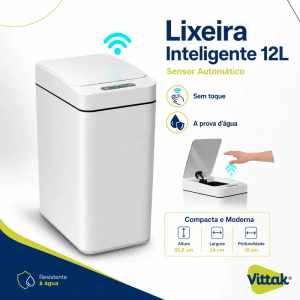 Lixeira Inteligente 12L Sensor Automático