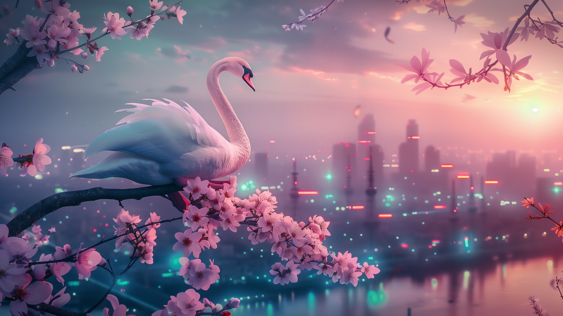 Serenity the pink swan hero from Serenity's Feathers by E.M. Swan