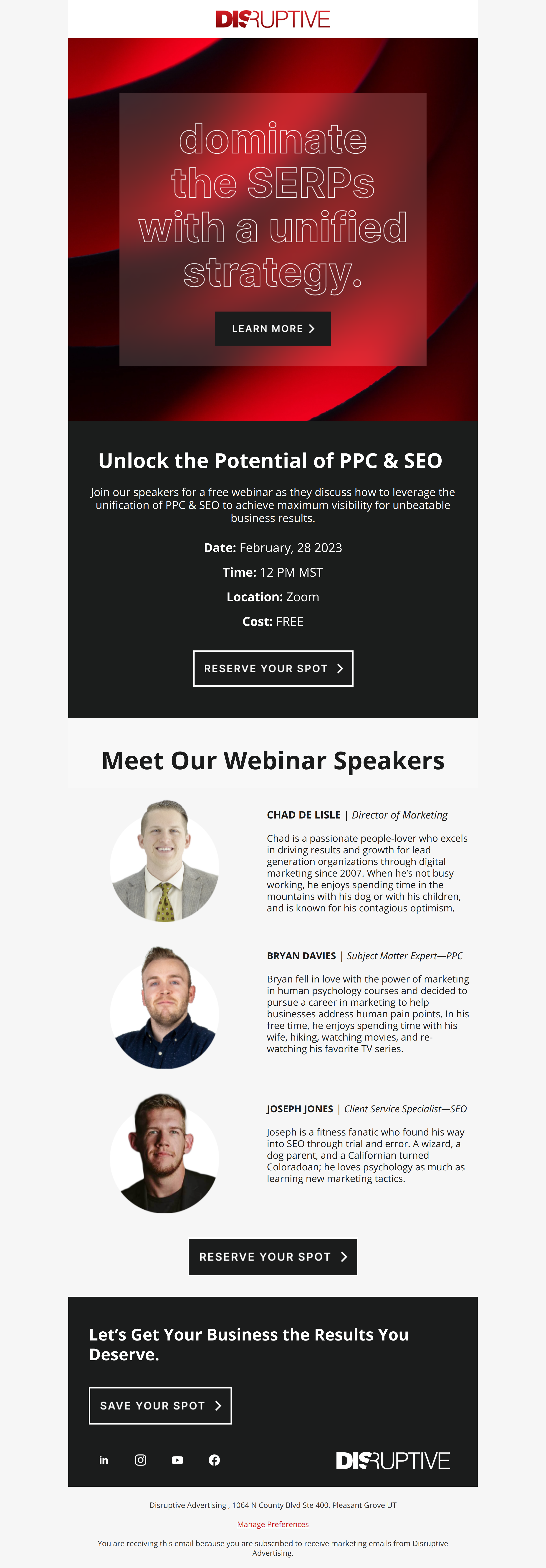 You're invited Friend: Leveraging PPC & SEO (Live Webinar) - Disruptive Advertising Newsletter