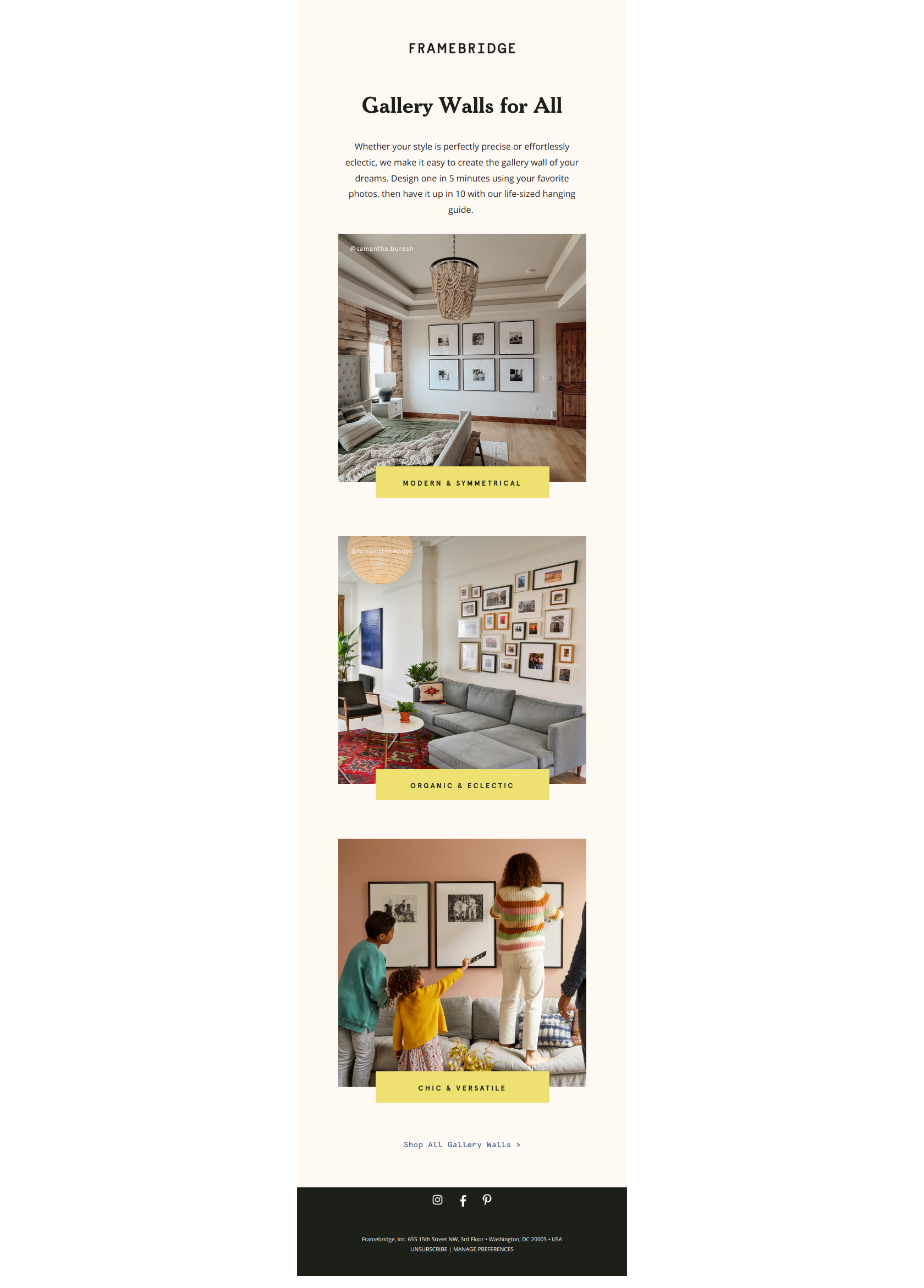 Gallery walls you’ll love - Framebridge Newsletter