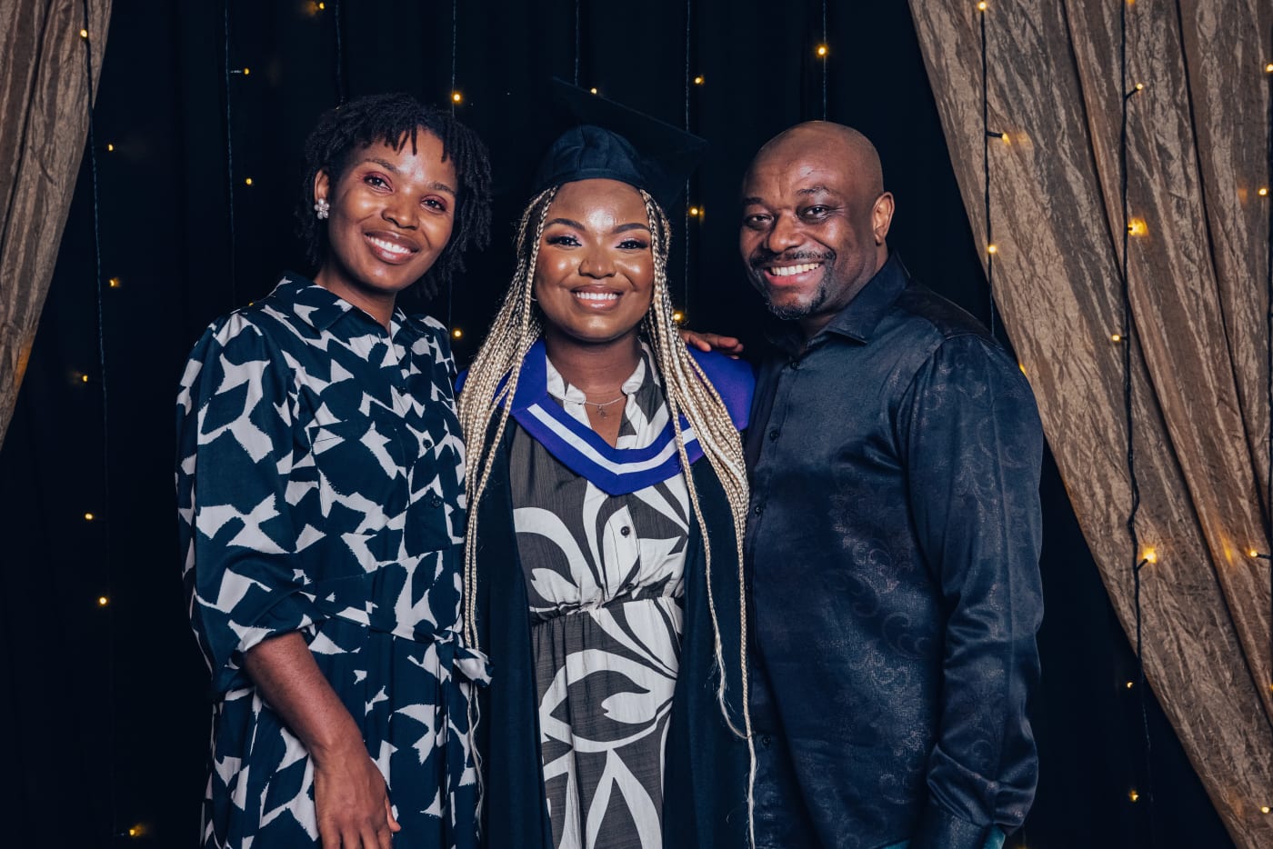 Graduates and families capturing photos after the service