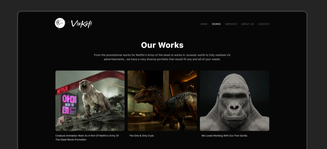 Exceptional Web for Premier VFX Studios in the UK & India Image