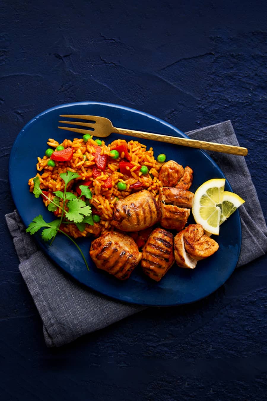 Peri-Peri Chicken Thighs with Spicy Pea and Pepper Rice main image