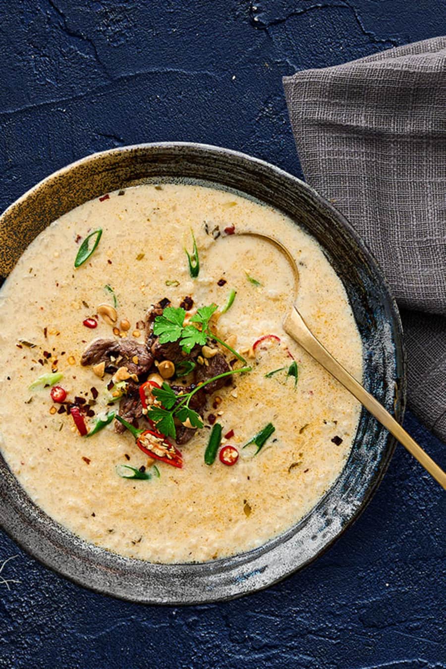 Spicy Thai Beef and Rice Soup main image