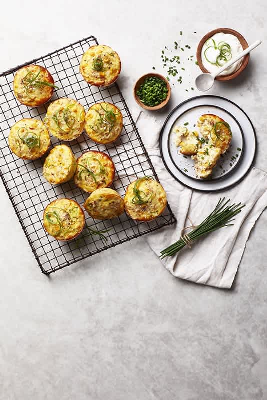 Satisfying Sweetcorn, Tuna and Chives Quiche Cups main image