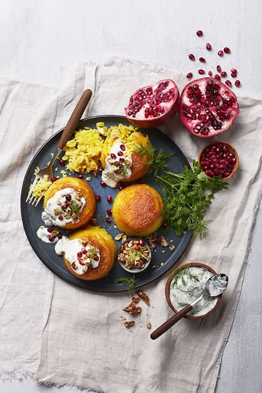 Persian Rice and Chicken Domes with Minty Yoghurt main image