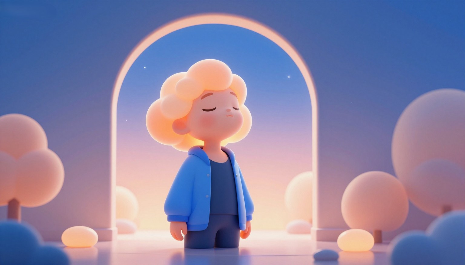 Smooth Gradient 3D Render — 3D visual style