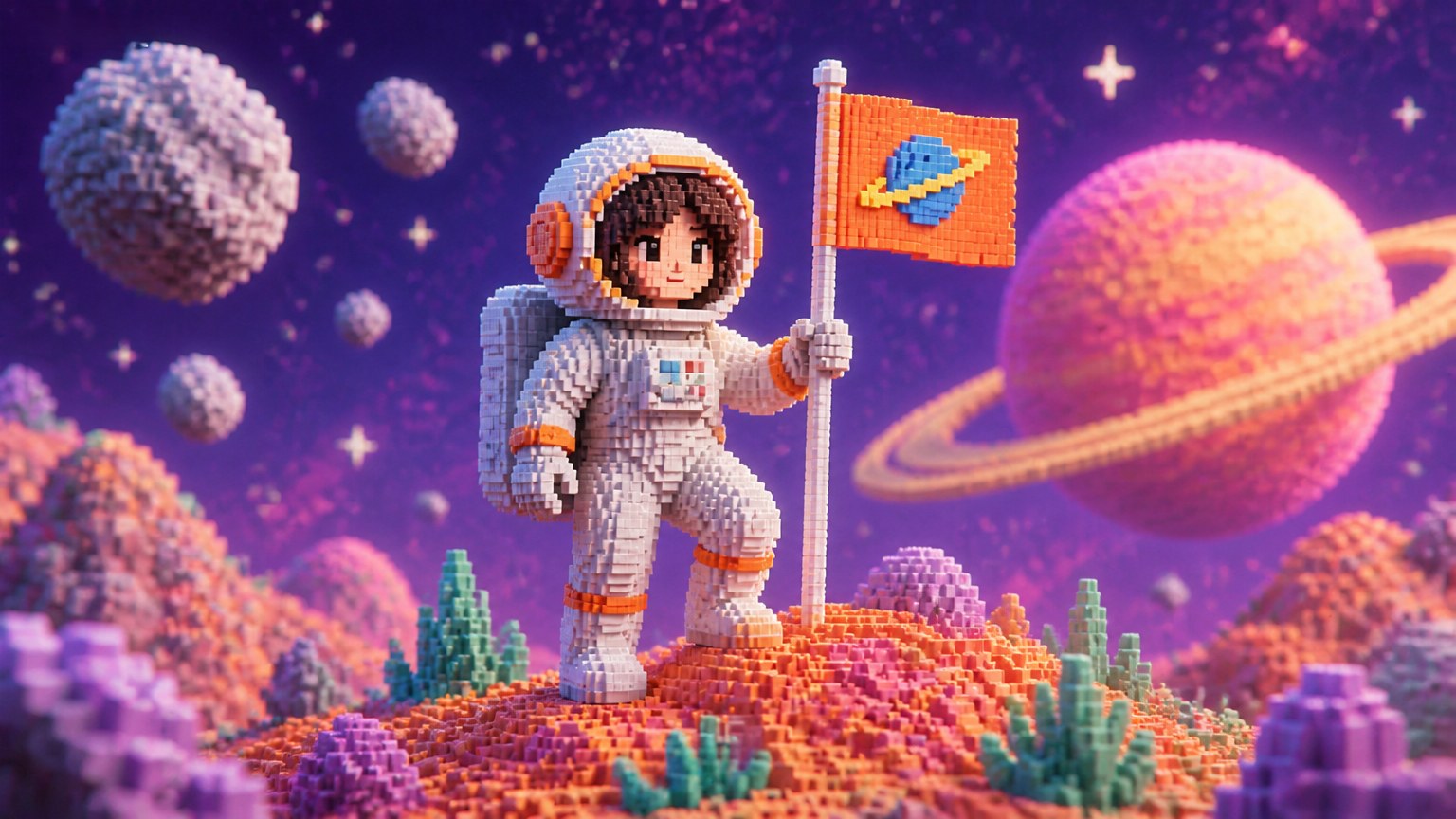 Voxel Art 3D Render — 3D visual style