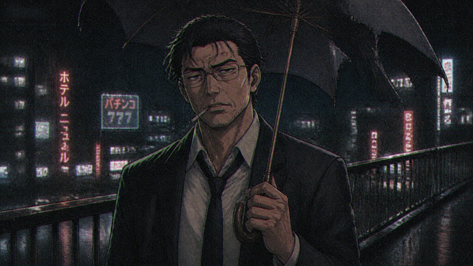 Glitchy Anime Illustration — Anime visual style