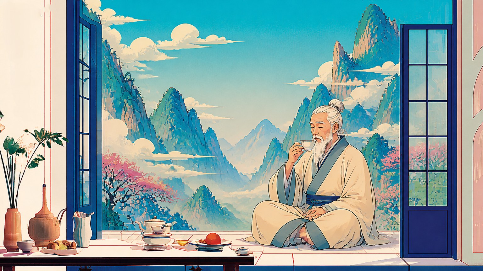 Modern Ukiyo-e Illustration — Anime visual style