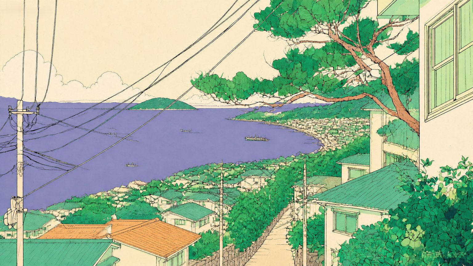 Painterly Anime purple and green — Anime visual style