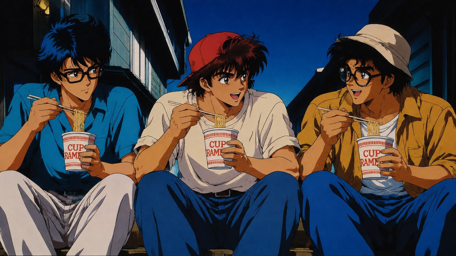 Retro anime illustration — Cartoon visual style