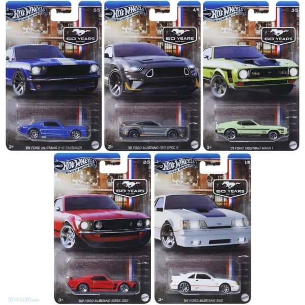 Hotwheels Mustang set of 5 imported