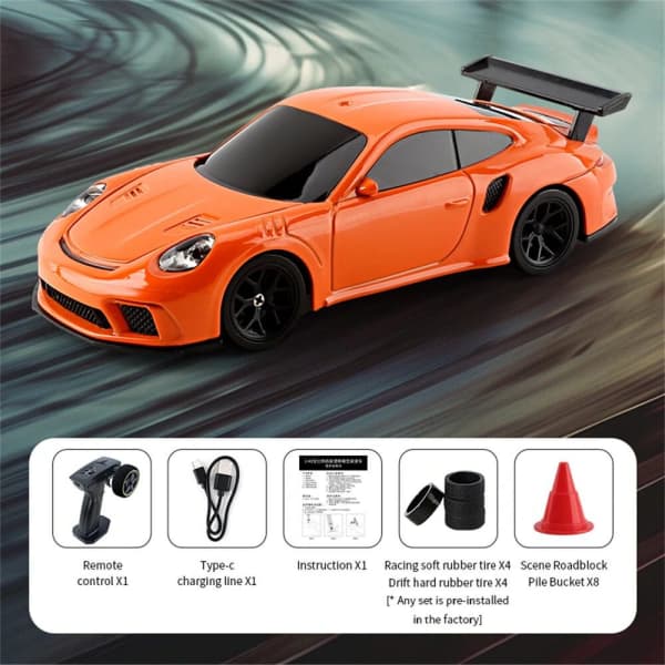 JIABAILE 1:43 Mini Drift RC Car – 4WD LED Desktop Drifter Non-Gyro