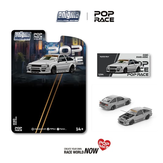 RWB Toyota AE86 White Enigma x pop race blister