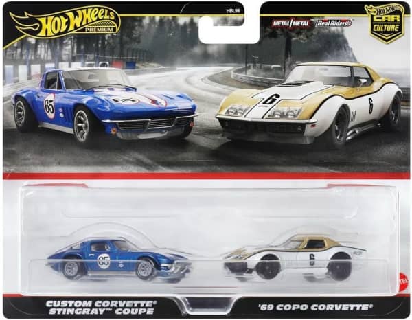 Hot Wheels Premium 2 Pack '69 COPO Corvette/Custom Corvette Stingray Coupe (Imported)