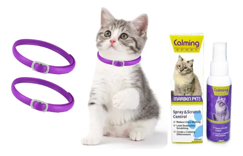 Spray Calmante Para Gatos Calming Spray 60ml + 2 Collares