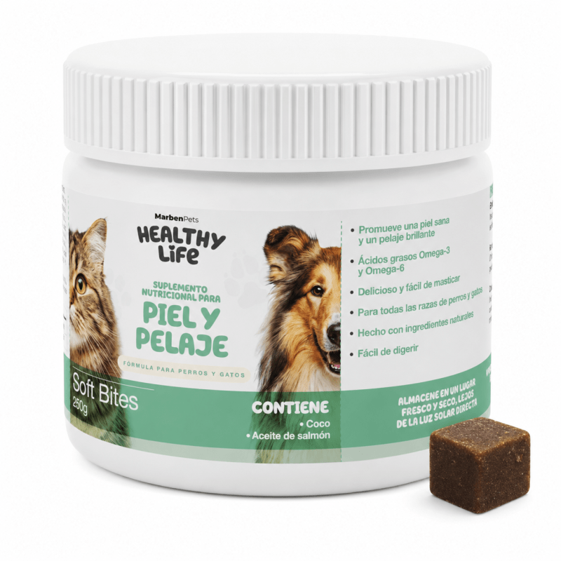 SOFT BITES PIEL Y PELAJE 250g PARA PERROS Y GATOS