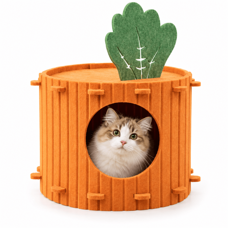 Casa Para Gatos Zanahoria Fieltro Rigido 40x40cm