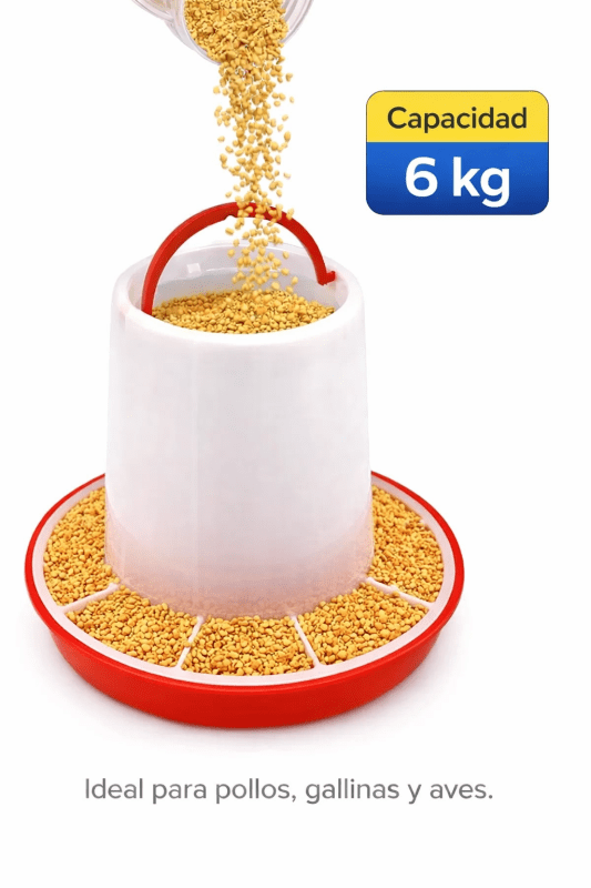 COMEDERO PLASTICO PARA GALLINAS 6Kg