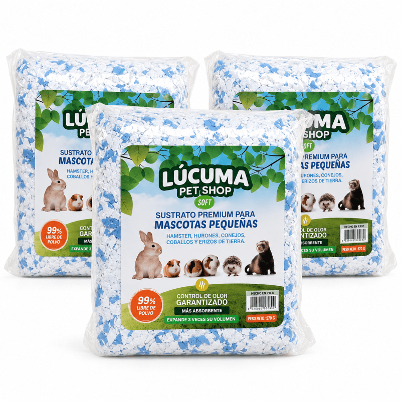 Set De 3 Paquetes De Sustrato De Papel Petdream Soft 570gr Azul/blanco