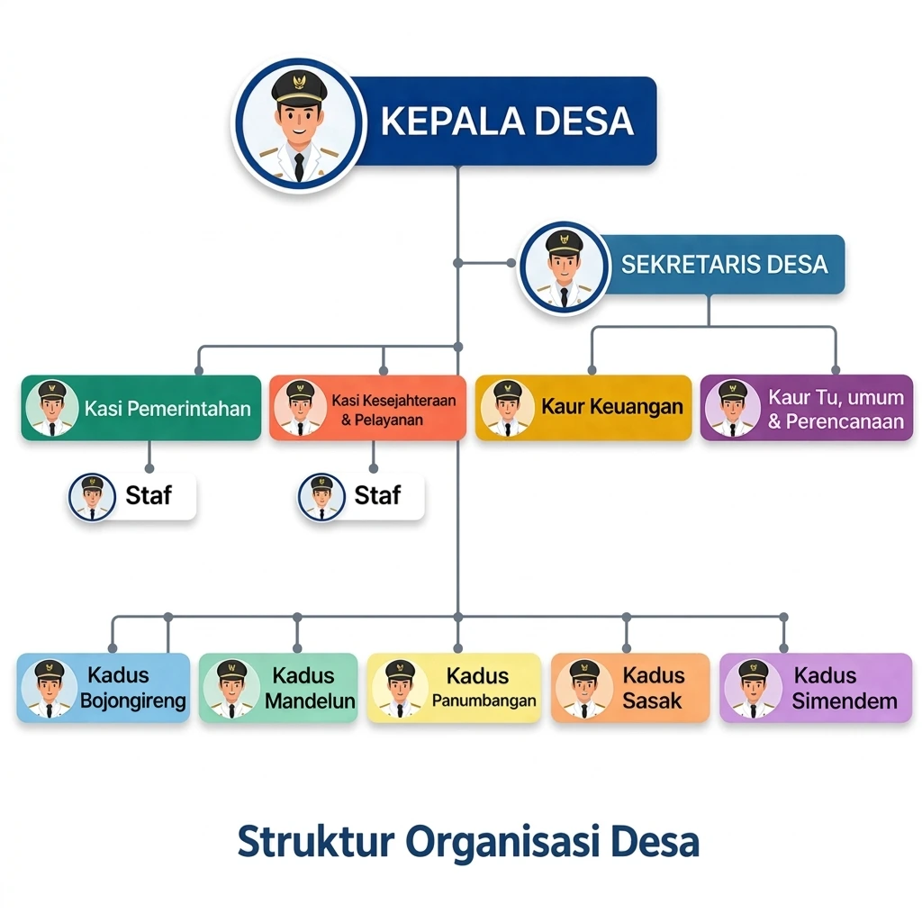 Bagan struktur organisasi Pemerintah Desa Desa Lambanggelun