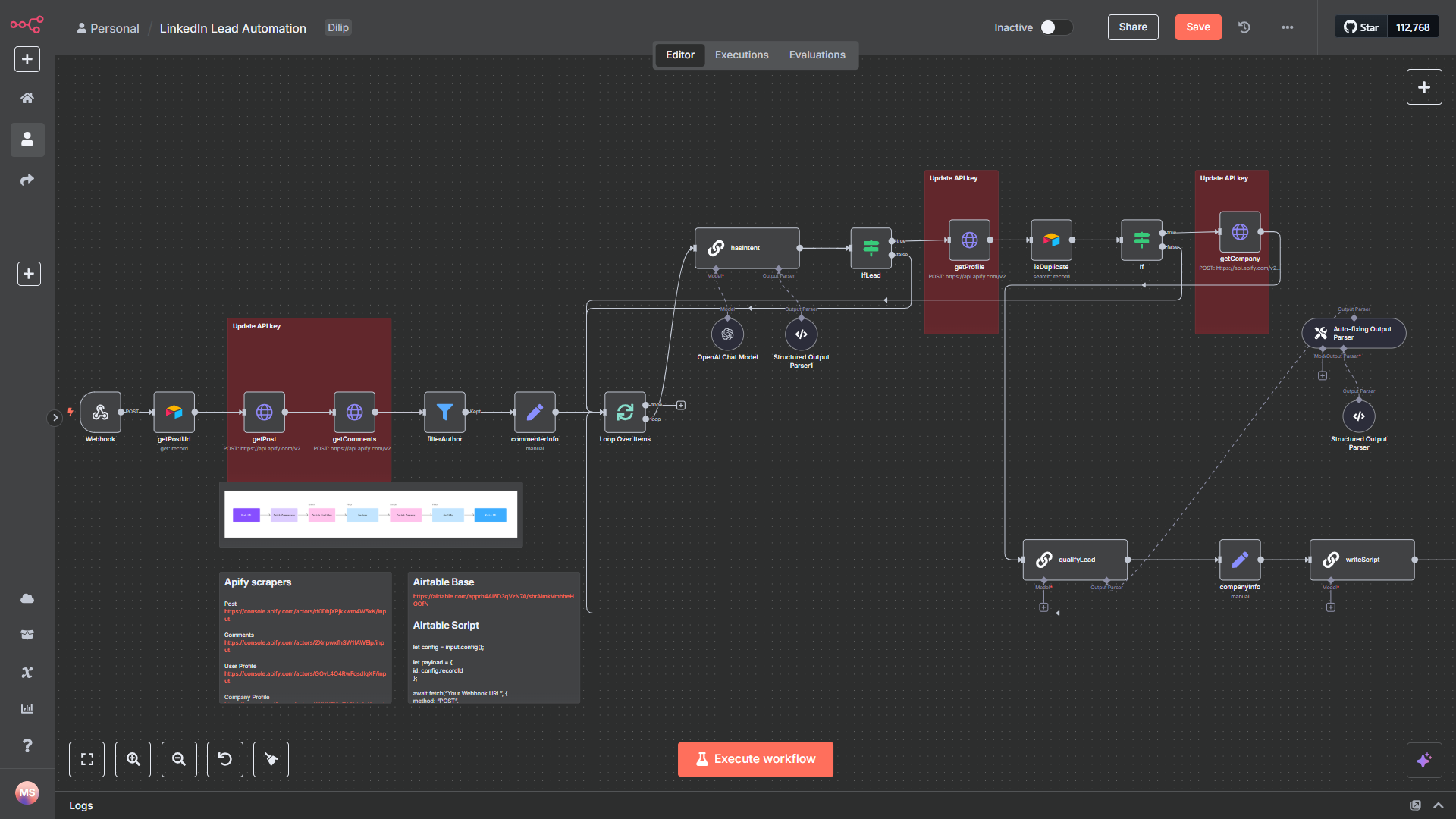 Automated Lead Capture and Qualification from Viral LinkedIn Post Interactions